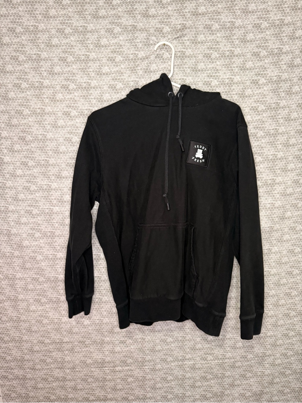 Black Teddy Fresh Pullover Hoodie Men Medium